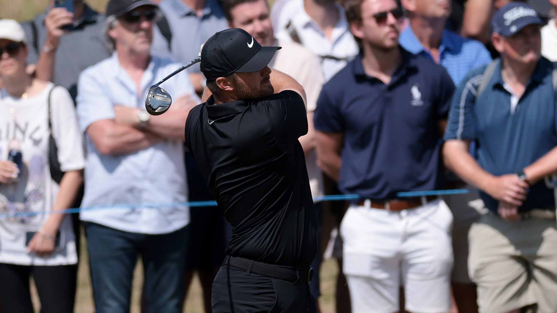 Chris Gotterup plays a shot at the Genesis Scottish Open.