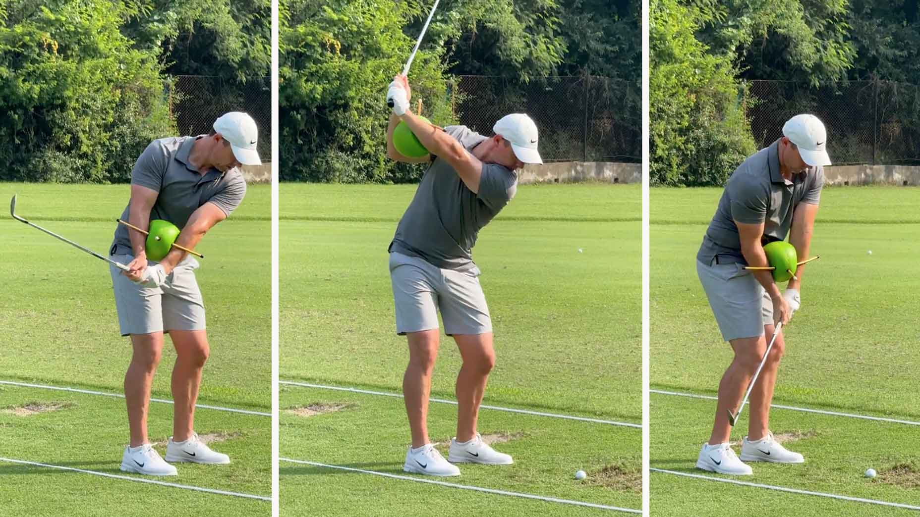Rory McIlroy using training aid
