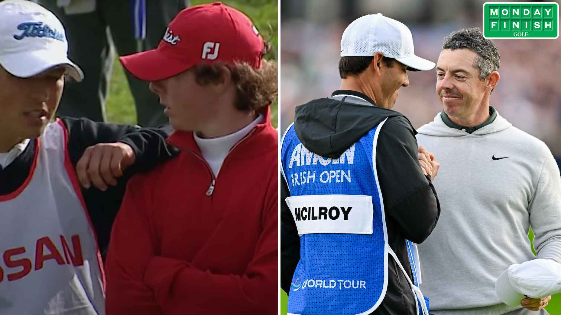 Rory McIlroy and Harry Diamond, first at the 2005 Irish Open and then this weekend.