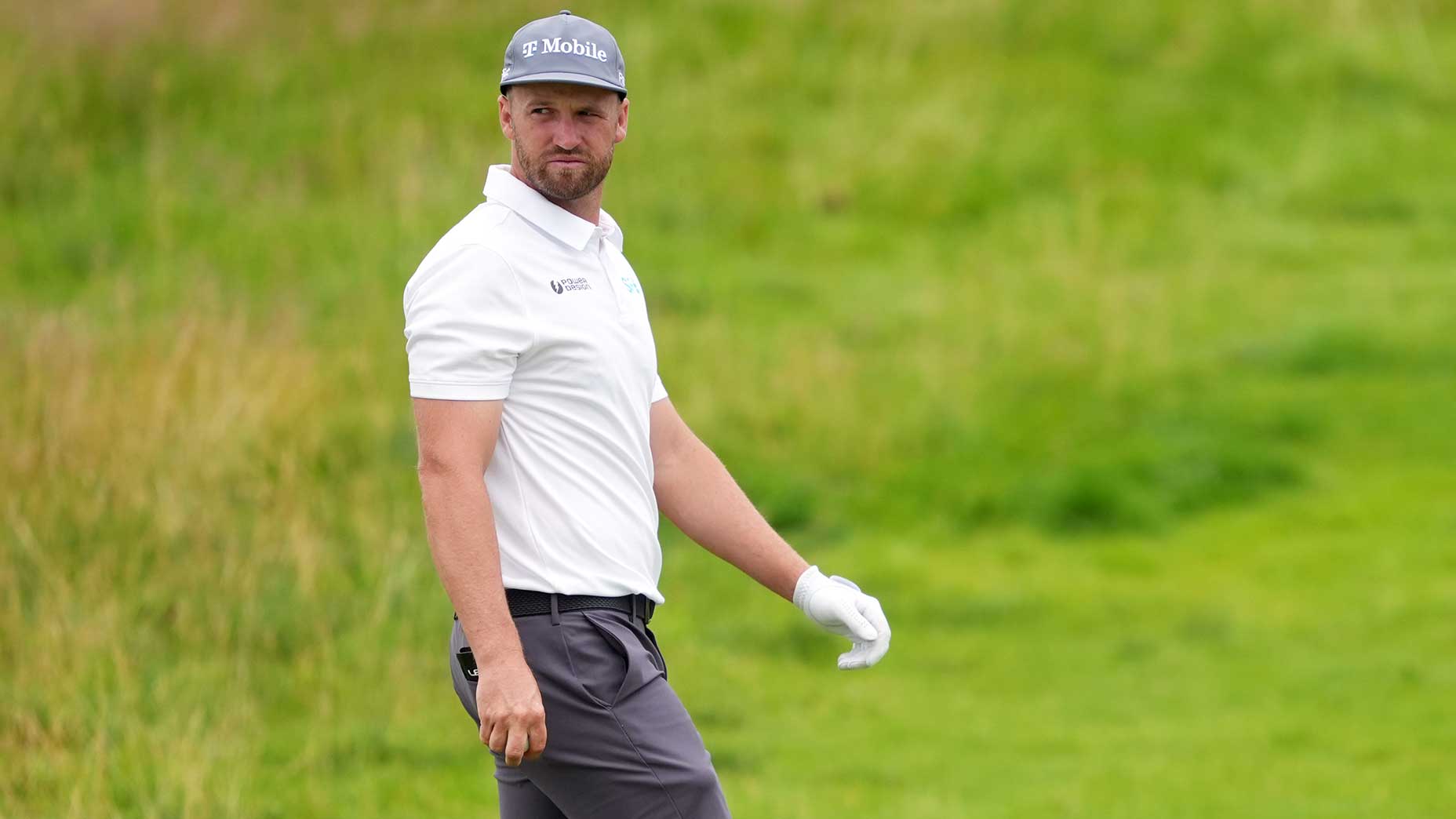 Wyndham Clark pictured during an Open Championship practice round at Royal Portrush on Tuesday.